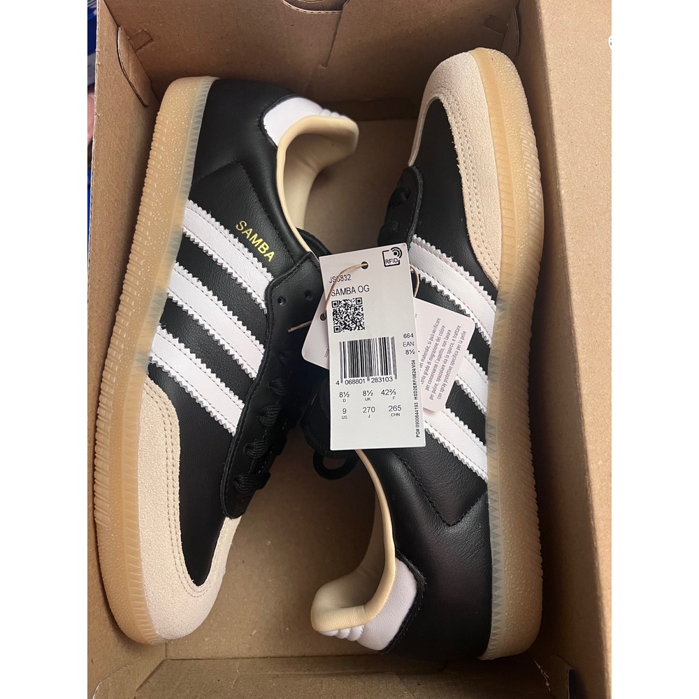 NEW adidas Originals Samba OG Sneakers Core Black White Gum JS3832 Men Sz 9